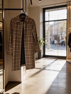 Express Plaid Long Car Coat Size 3/4
